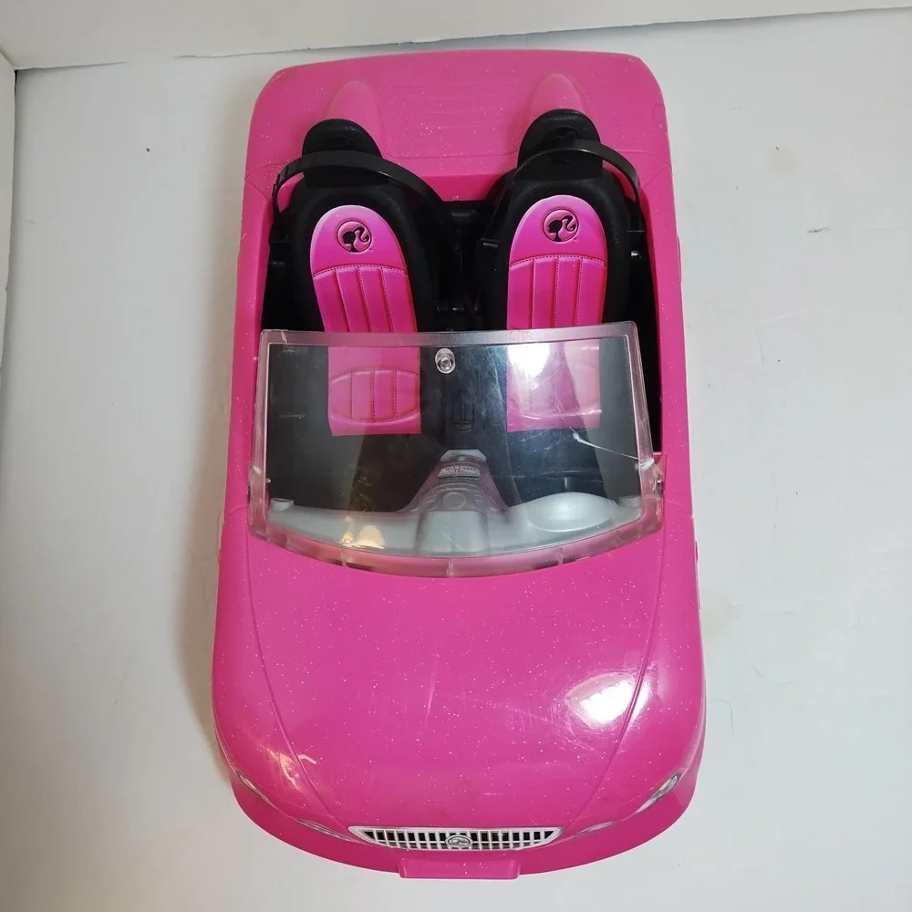 2013‎ Mattel Barbie Convertible Car Pink Sparkle Glitter Silhouette Toy Vehicle